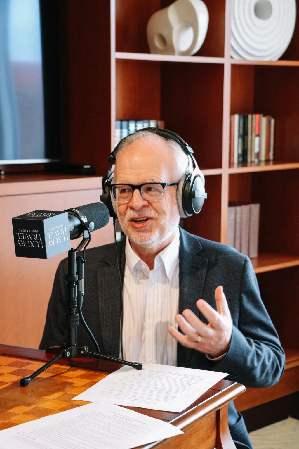 Stephen Beaumont during an interview for the podcast Luxury Travel Innovators.
