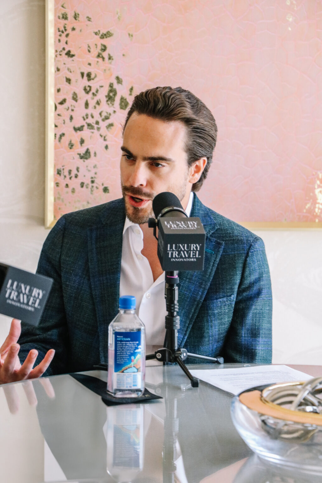 Adam Deflorian, host of the Luxury Travel Innovators podcast, during an interview for Episode 12.