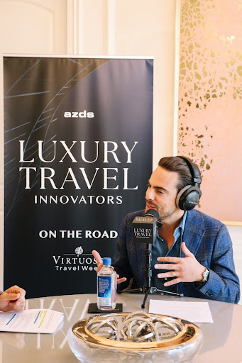 Adam Deflorian during an interview for the podcast Luxury Travel Innovators.