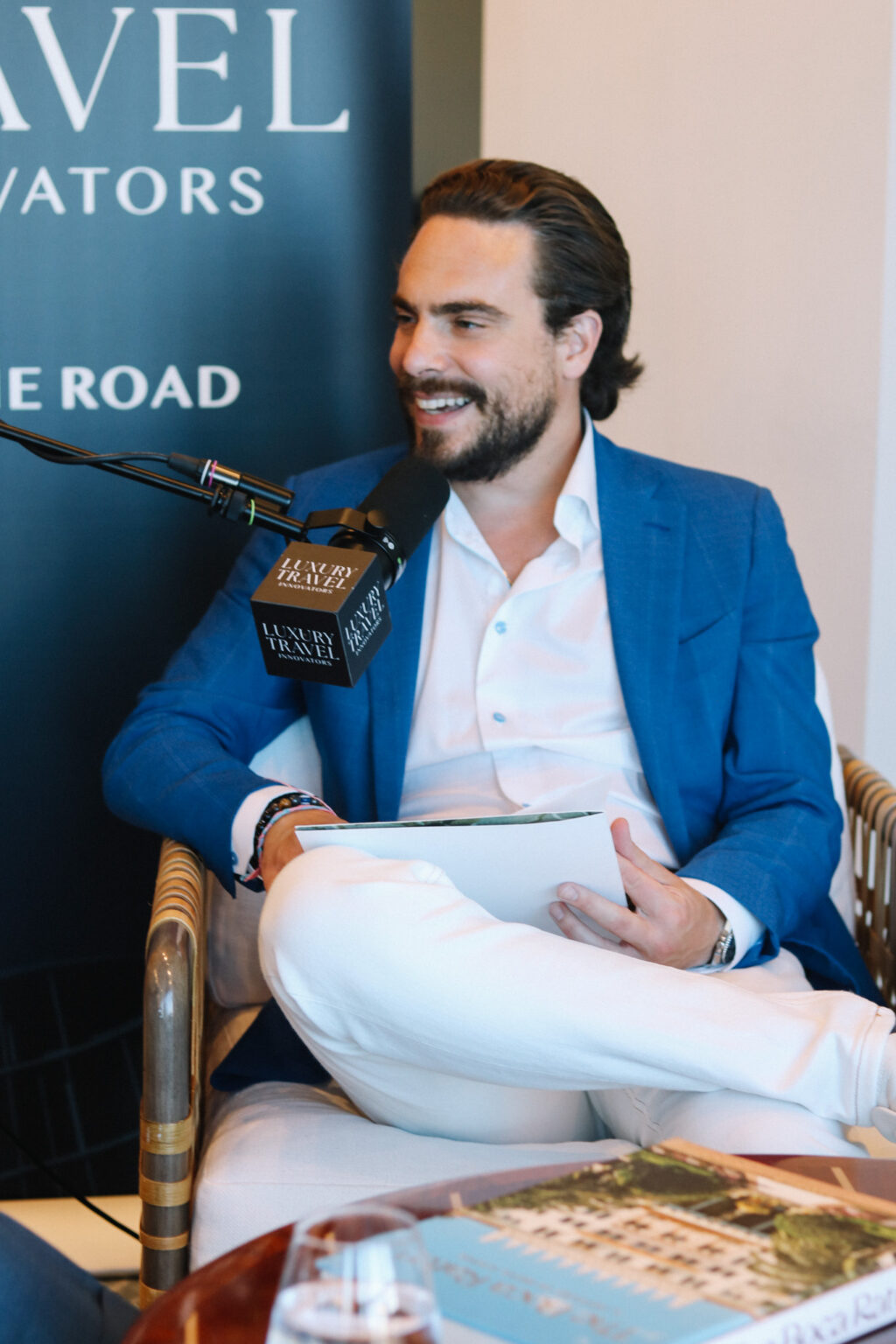 Adam Deflorian recording episode 36 of Luxury Travel Innovators.