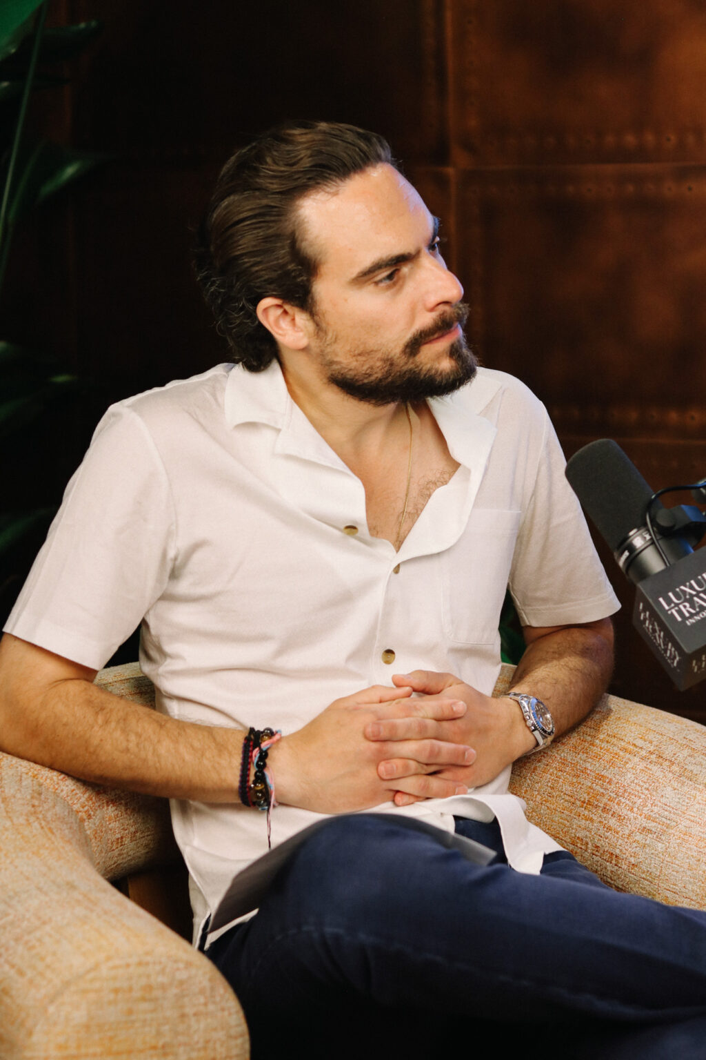 Adam Deflorian recording episode 37 of Luxury Travel Innovators.