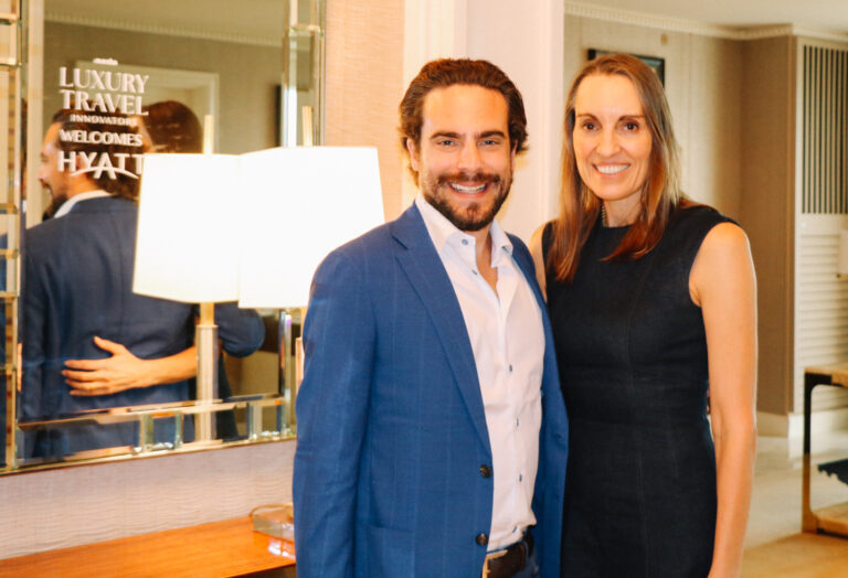 Adam Deflorian and Tamara Lohan at Virtuoso after recording Episode 44 of Luxury Travel Innovators